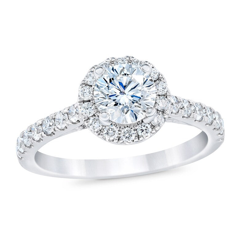 1ctw Lab Grown Diamond Halo Engagement Ring
