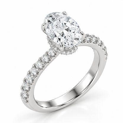 2.40ctw Certified Lab Grown Diamond Ribbon Halo Engagement Ring