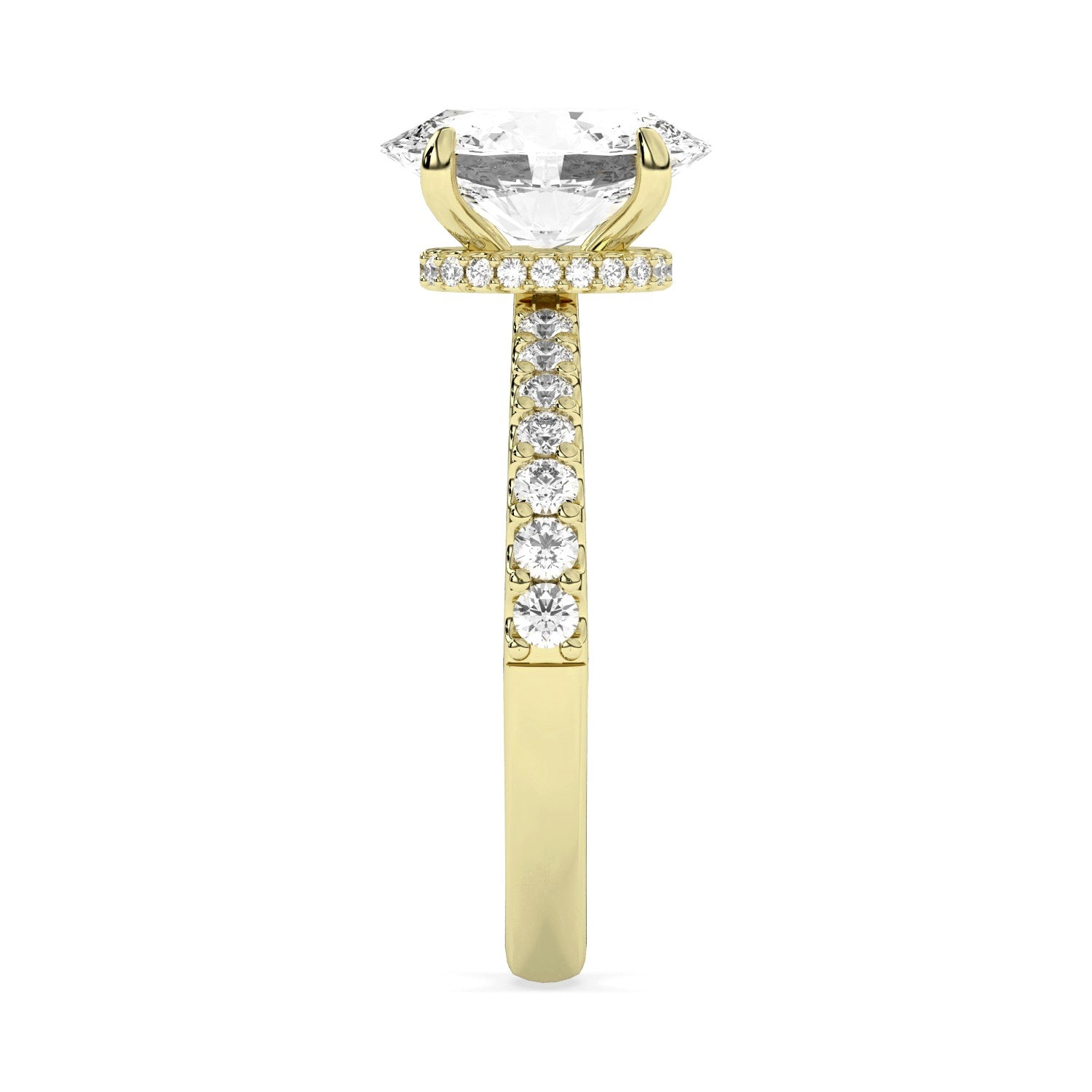 2.40ctw Certified Lab Grown Diamond Ribbon Halo Engagement Ring
