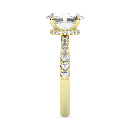 2.40ctw Certified Lab Grown Diamond Ribbon Halo Engagement Ring
