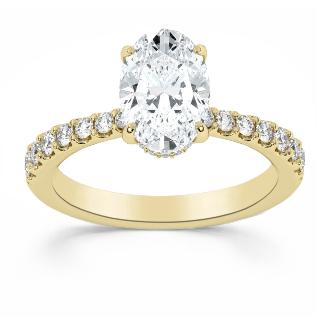 2.40ctw Certified Lab Grown Diamond Ribbon Halo Engagement Ring