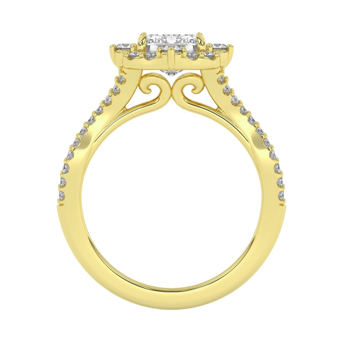 2-5/8ctw Certified Lab Grown Diamond Halo Engagement Ring