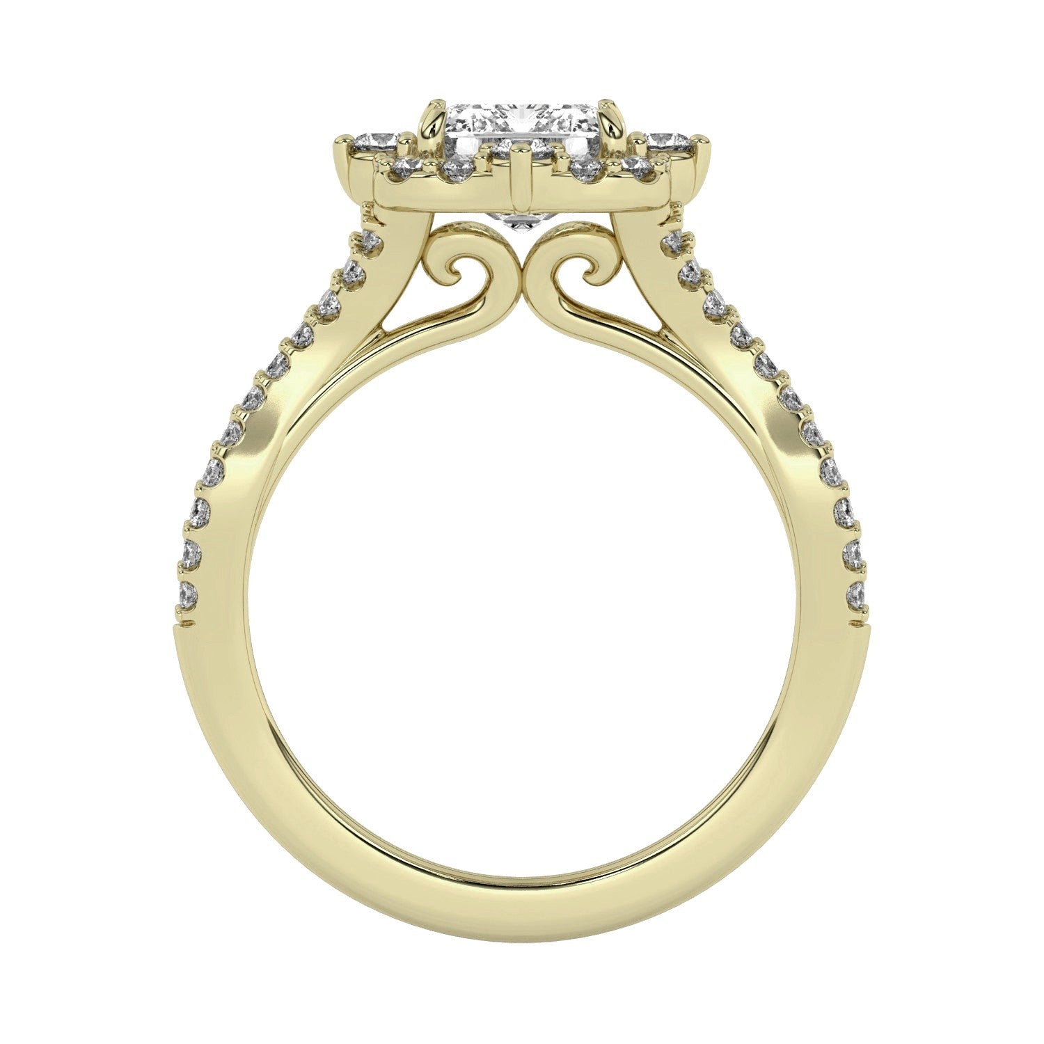 2-5/8ctw Certified Lab Grown Diamond Halo Engagement Ring