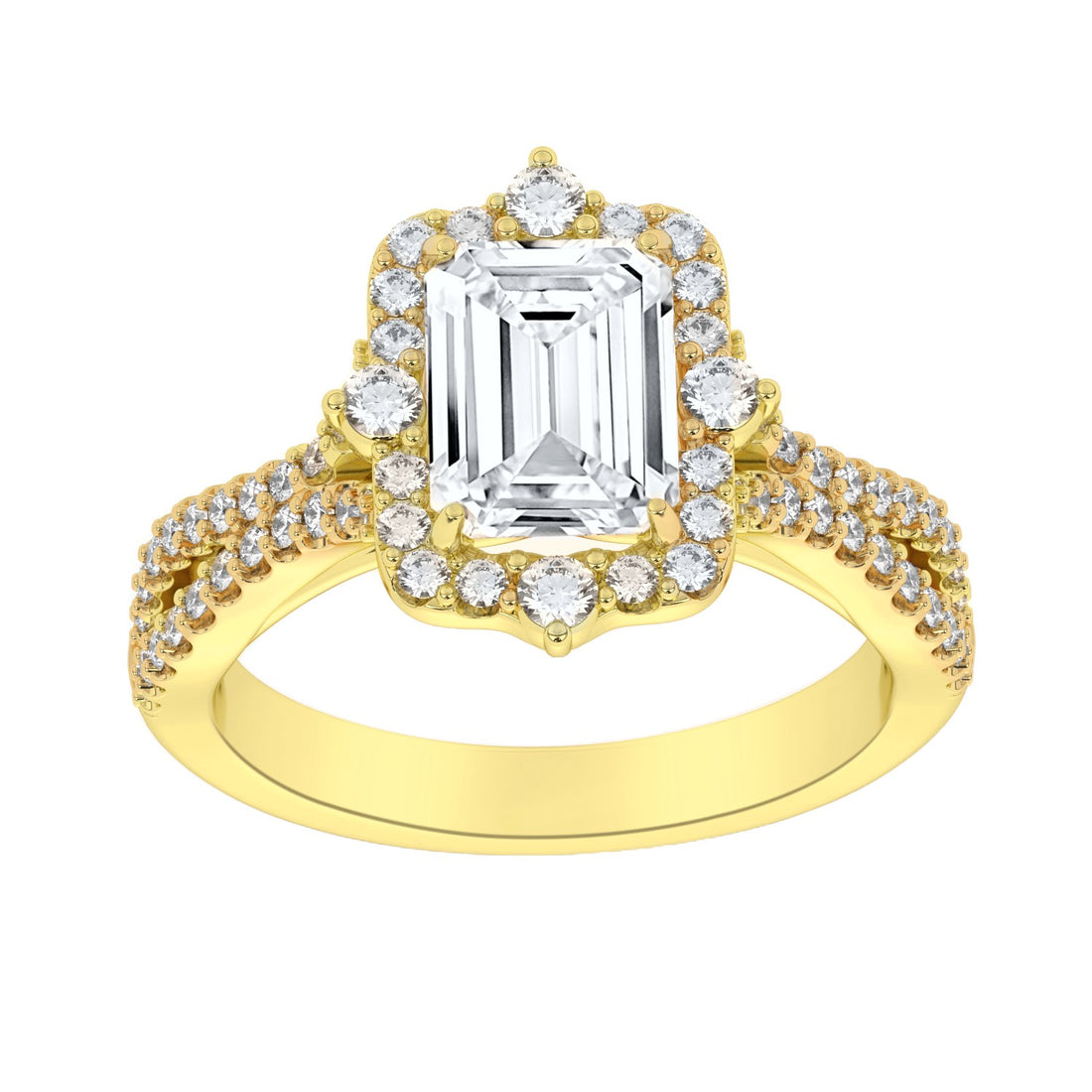 2-5/8ctw Certified Lab Grown Diamond Halo Engagement Ring