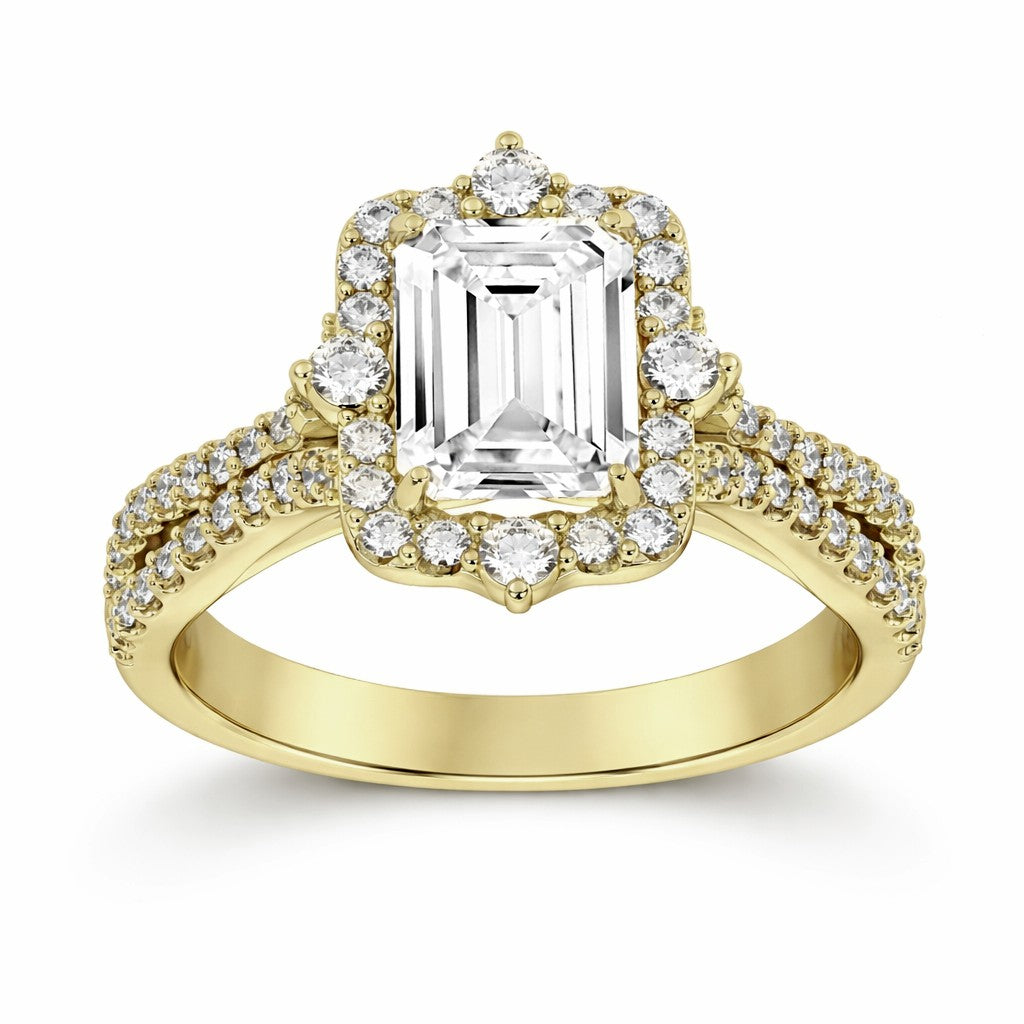 2-5/8ctw Certified Lab Grown Diamond Halo Engagement Ring