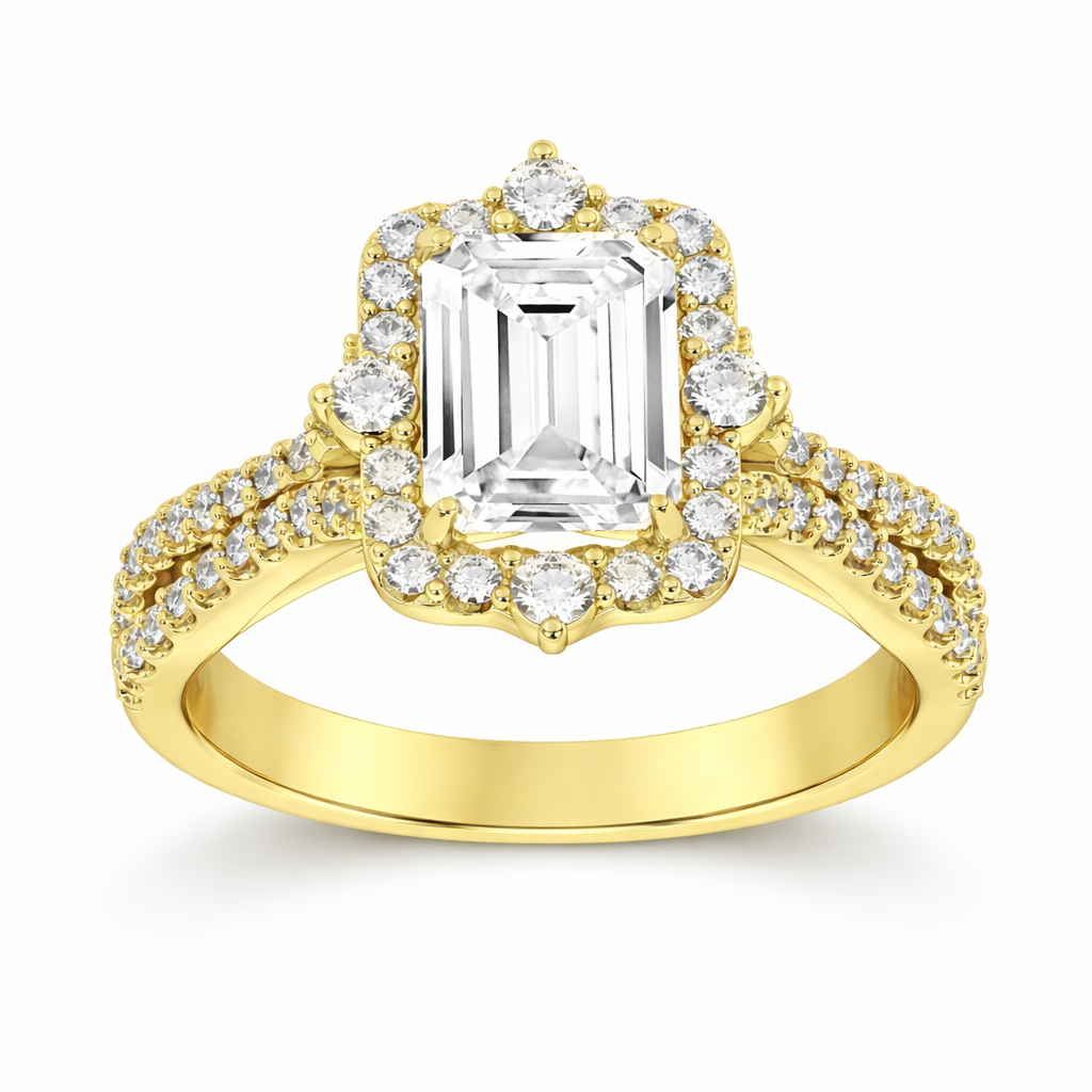 2-5/8ctw Certified Lab Grown Diamond Halo Engagement Ring