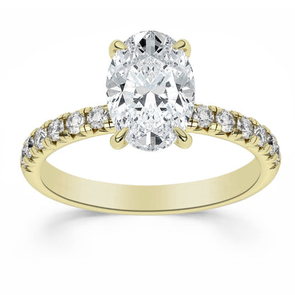 1.1ctw Certified Lab Grown Diamond Hidden Halo Engagement Ring