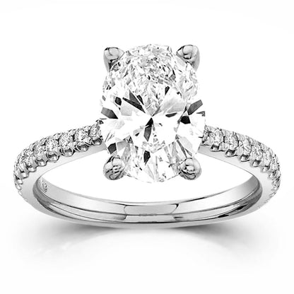3-3/8ctw Certified Lab Grown Diamond Hidden Halo Engagement Ring
