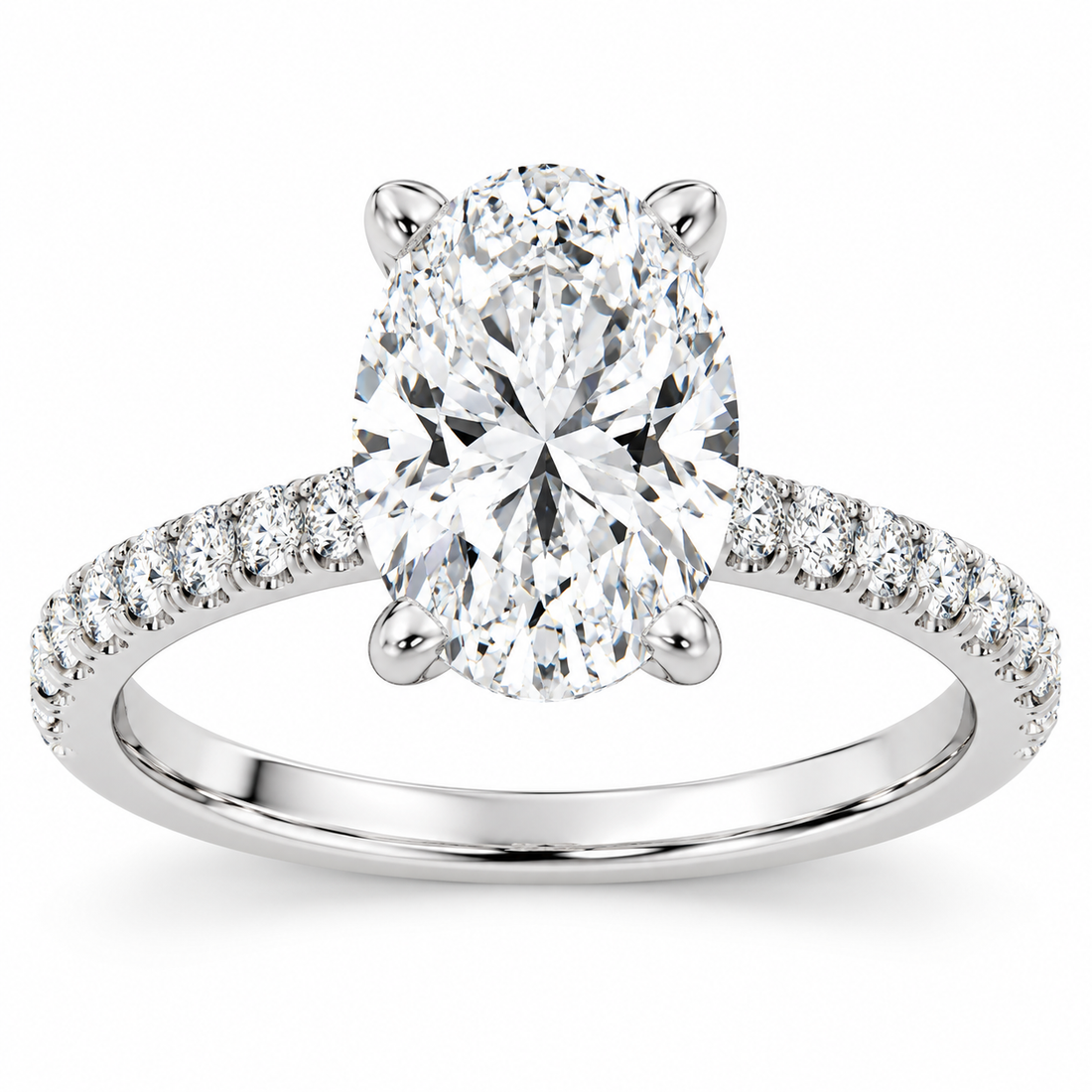 3-3/8ctw Certified Lab Grown Diamond Hidden Halo Engagement Ring