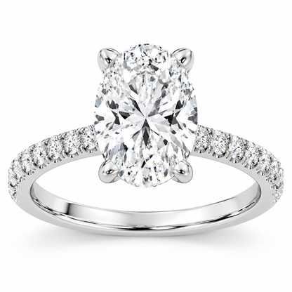 3-3/8ctw Certified Lab Grown Diamond Hidden Halo Engagement Ring
