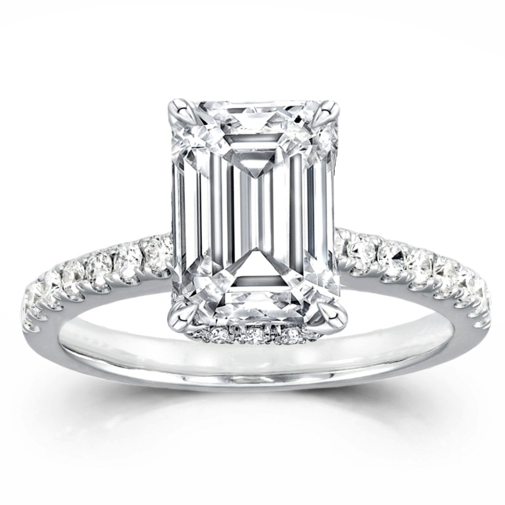 3-3/8ctw Certified Lab Grown Diamond Hidden Halo Engagement Ring