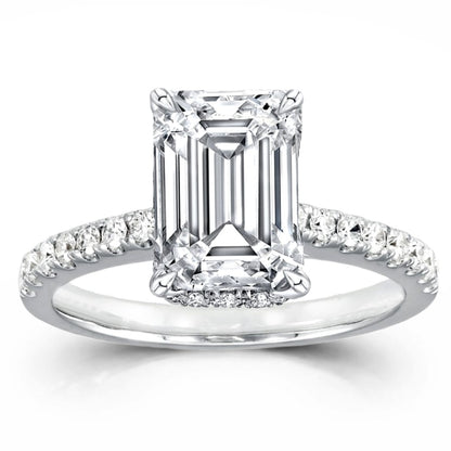 3-3/8ctw Certified Lab Grown Diamond Hidden Halo Engagement Ring