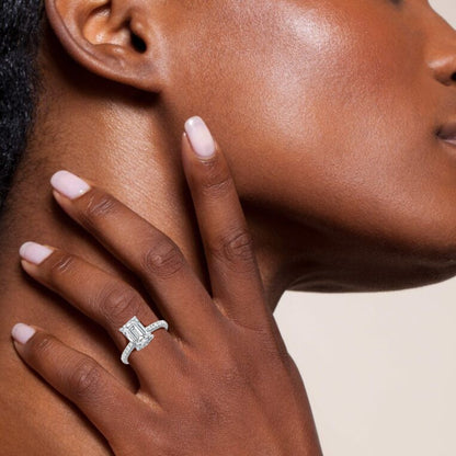 3-3/8ctw Certified Lab Grown Diamond Hidden Halo Engagement Ring