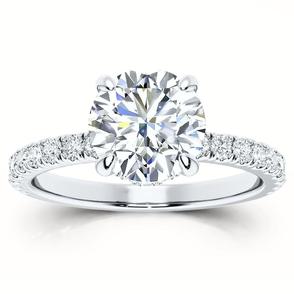 1-1/3ctw Certified Lab Grown Hidden Halo Engagement Ring