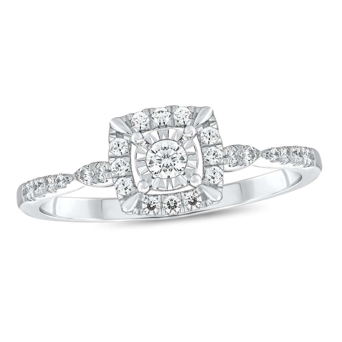 1/4ctw Diamond Halo Ring