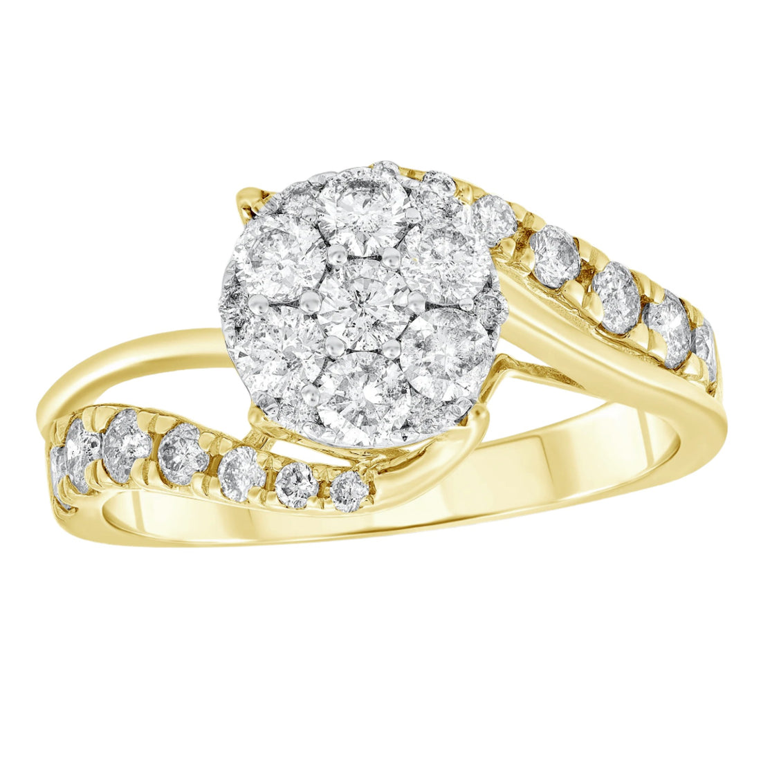 1ctw Diamond Cluster Ring