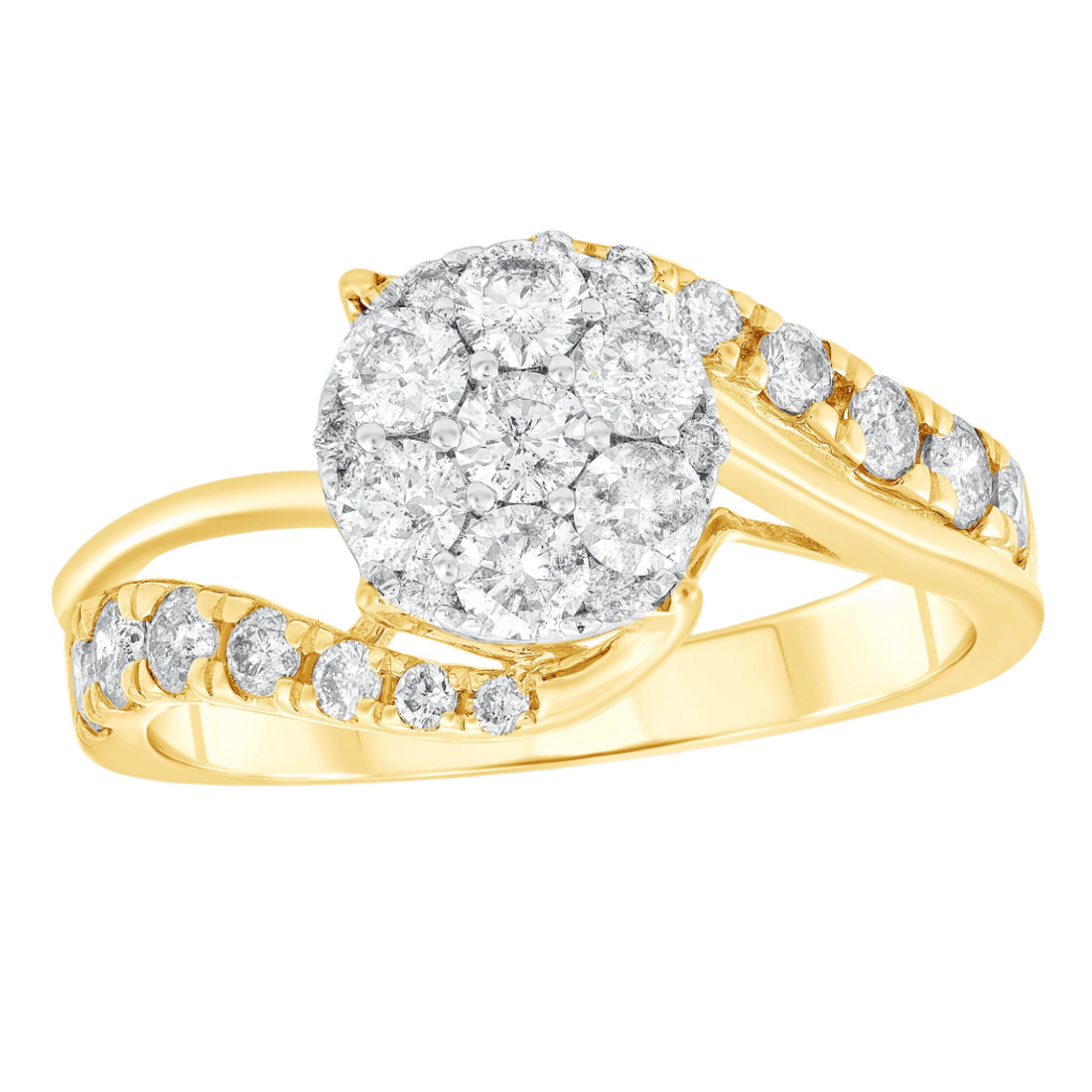 1ctw Diamond Cluster Ring