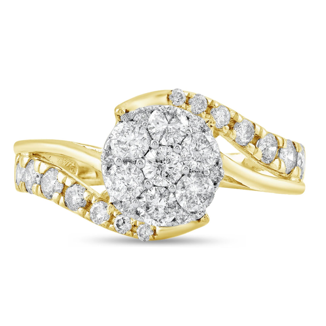 1ctw Diamond Cluster Ring