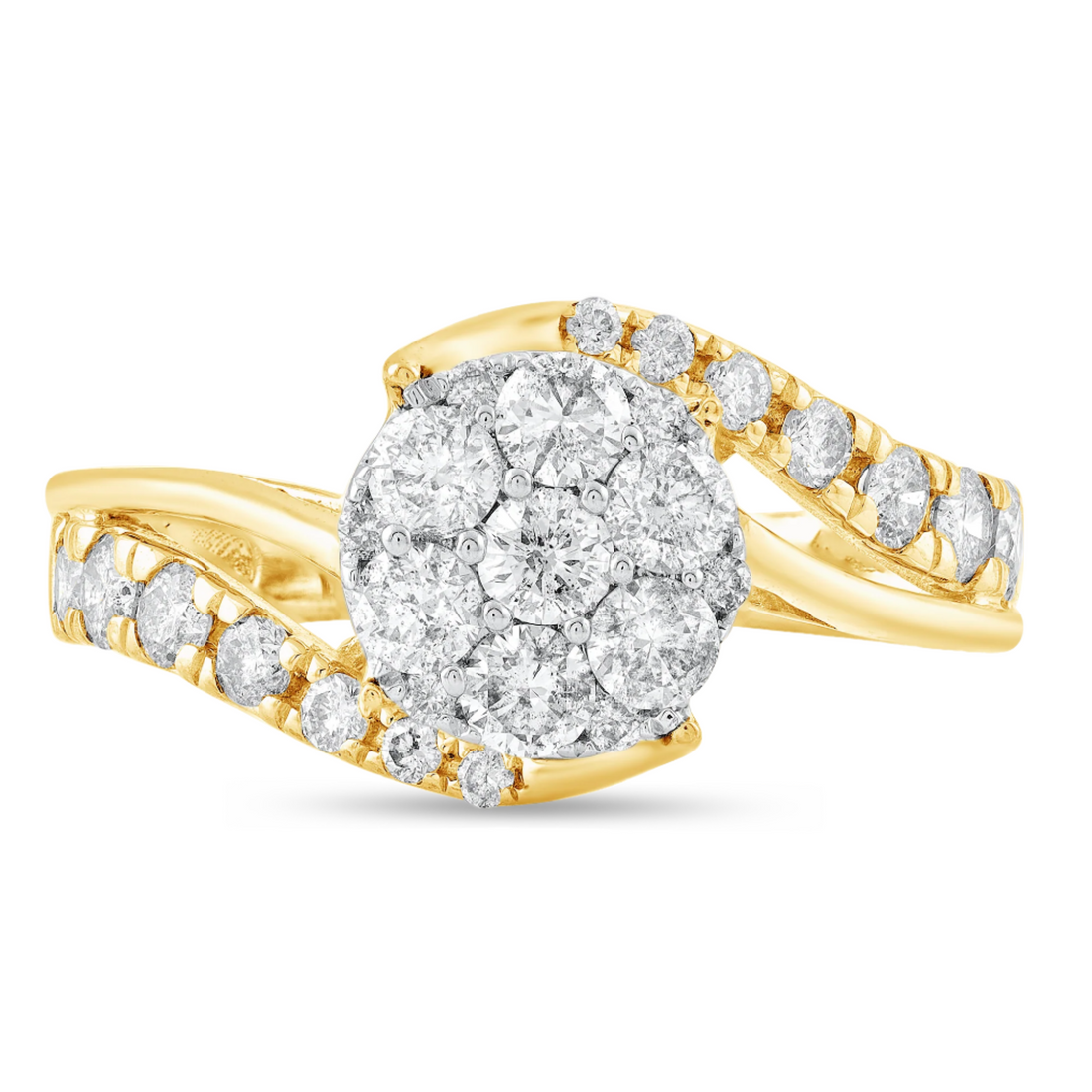 1ctw Diamond Cluster Ring