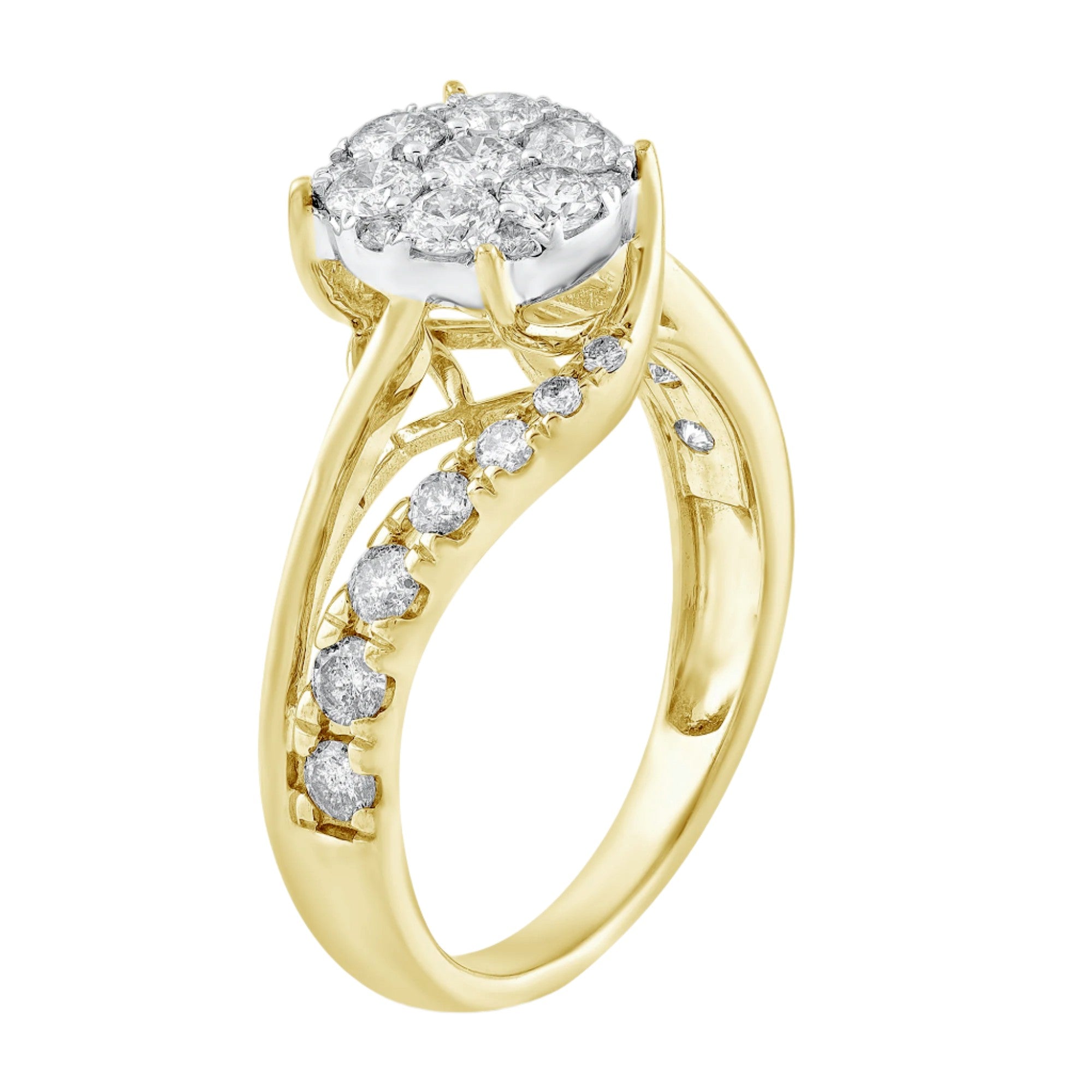 1ctw Diamond Cluster Ring