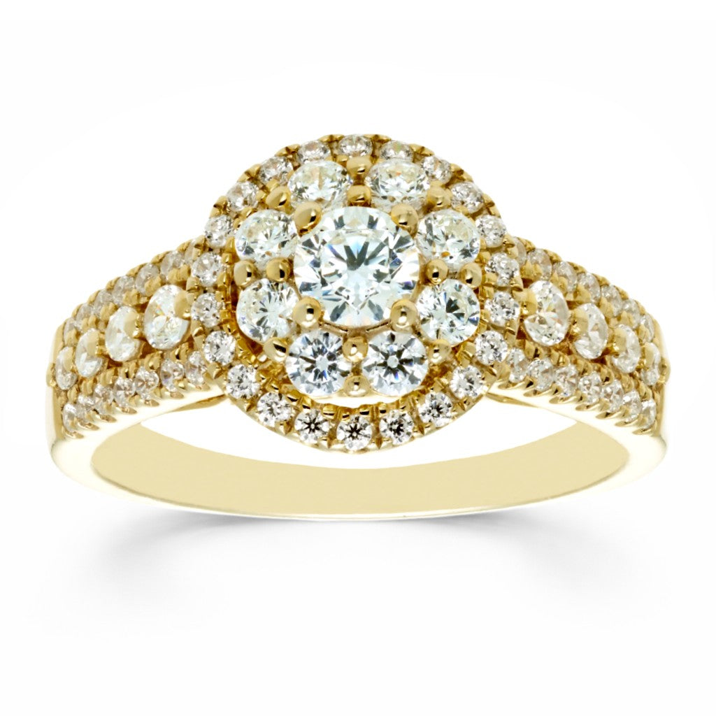 1ctw Diamond Cluster Halo Ring