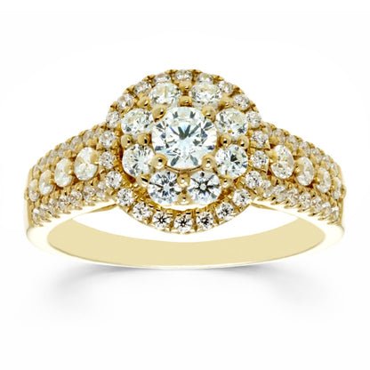 1ctw Diamond Cluster Halo Ring