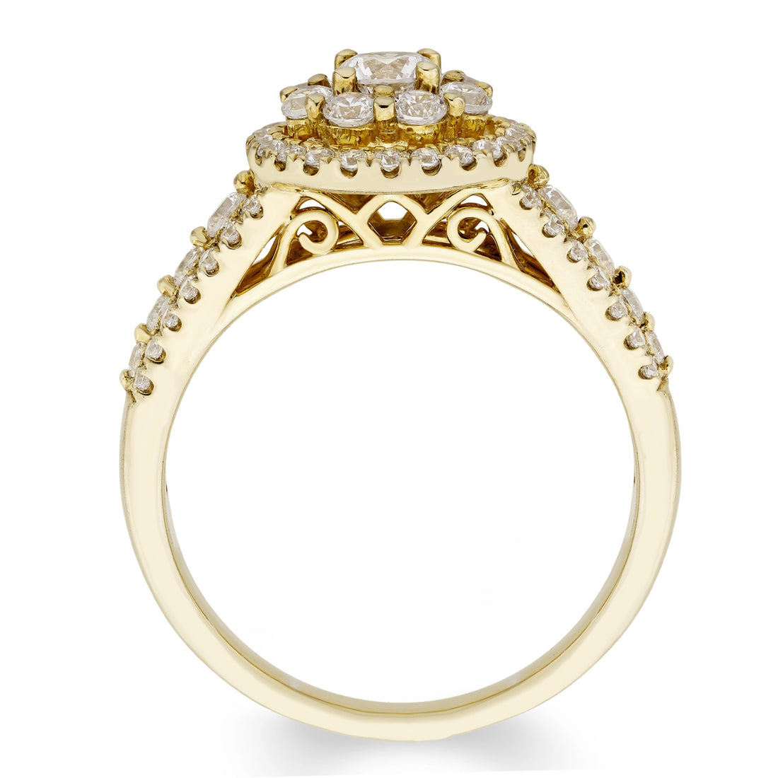 1ctw Diamond Cluster Halo Ring