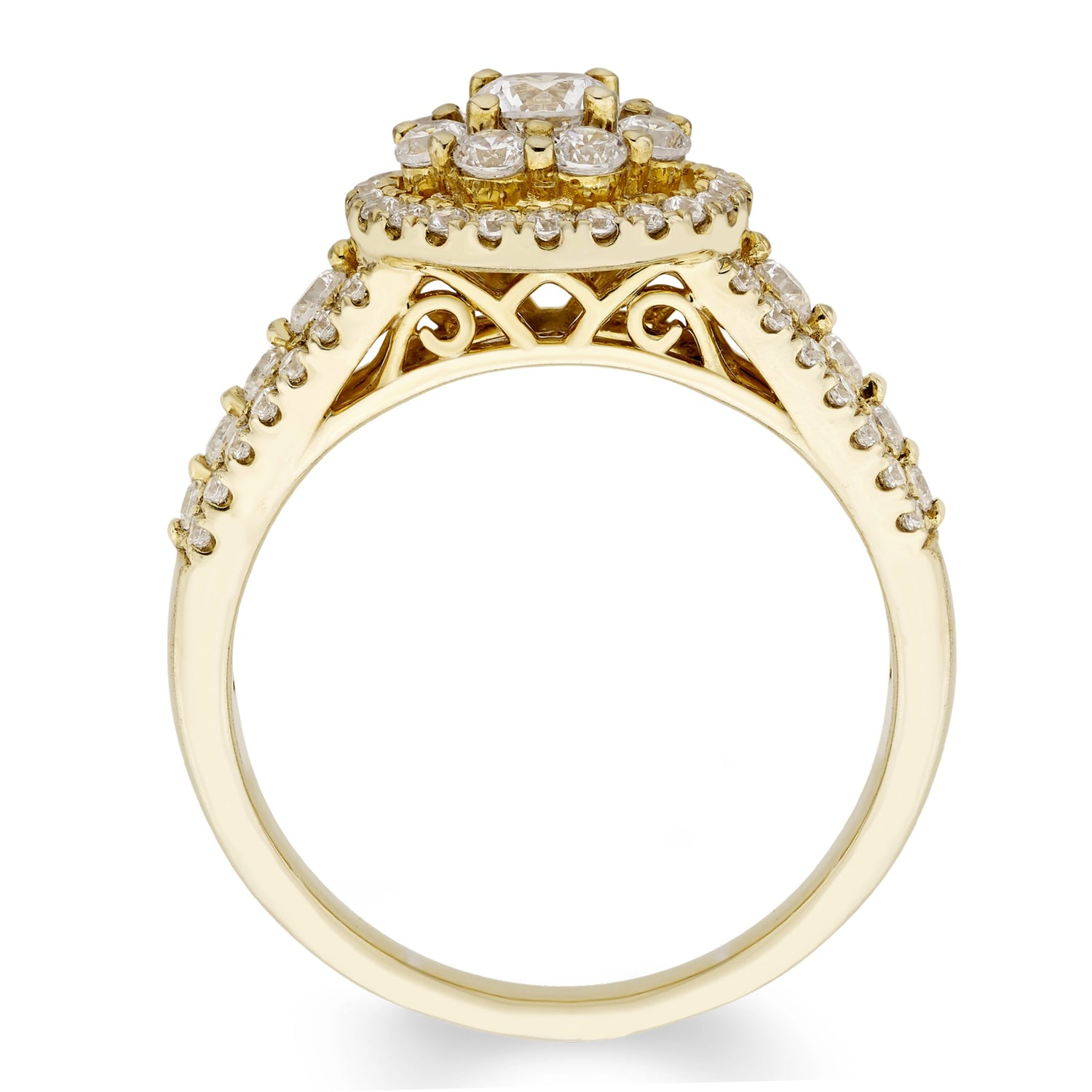1ctw Diamond Cluster Halo Ring