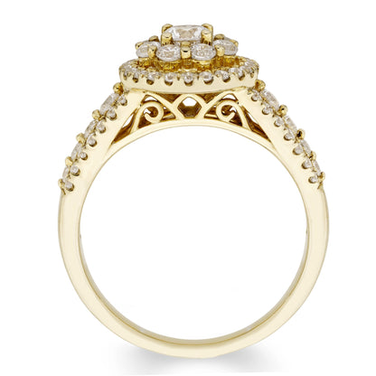 1ctw Diamond Cluster Halo Ring