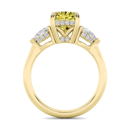 2-7/8ctw Certified Yellow Lab Grown Diamond Hidden Halo Engagement Ring