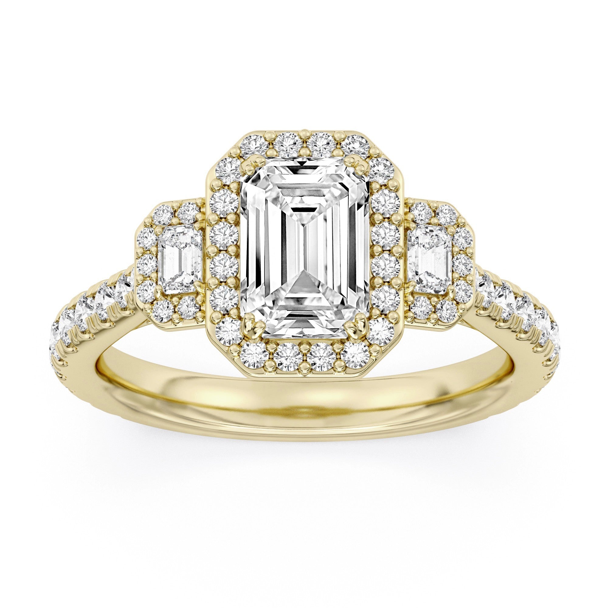 2.58ctw Certified Lab Grown Diamond Hidden Halo Engagement Ring