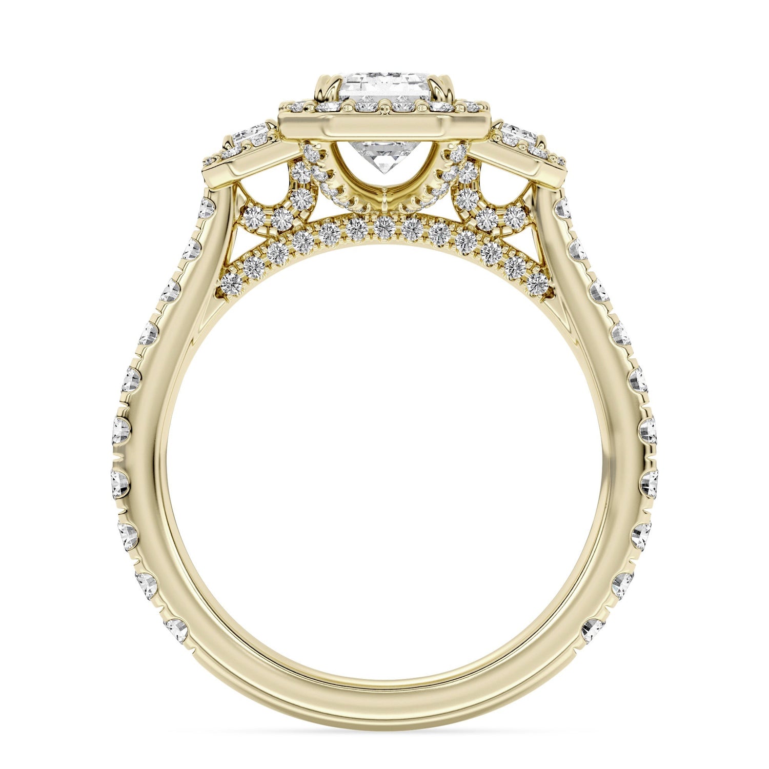 2.58ctw Certified Lab Grown Diamond Hidden Halo Engagement Ring