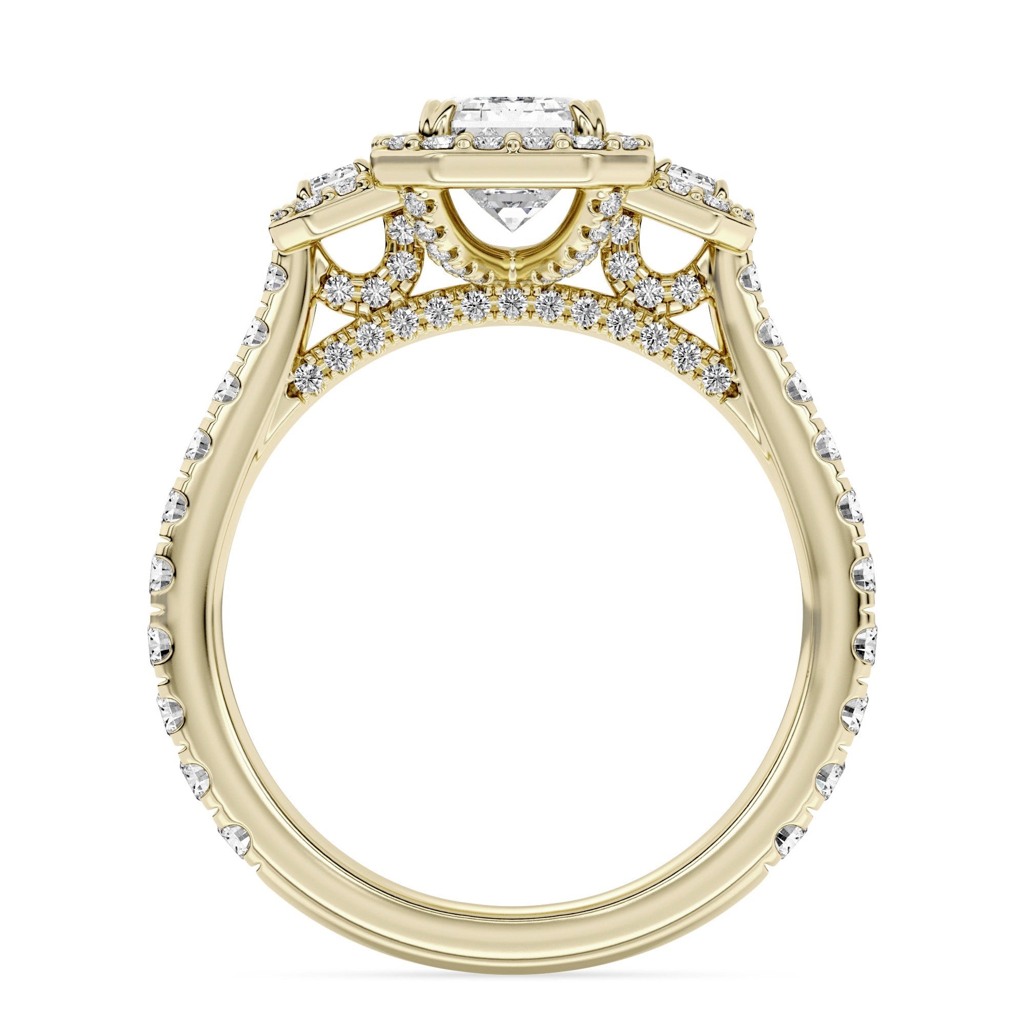 2.58ctw Certified Lab Grown Diamond Hidden Halo Engagement Ring