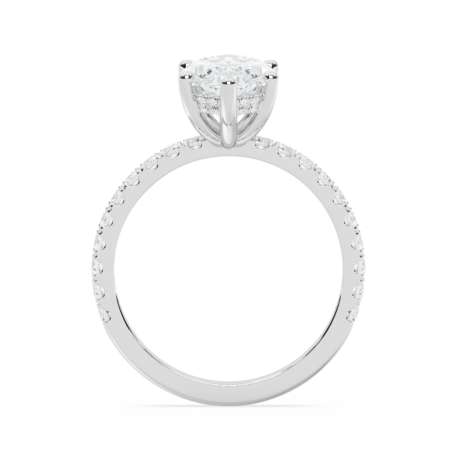 3.5ctw Certified Lab Grown Diamond Hidden Halo Engagement Ring