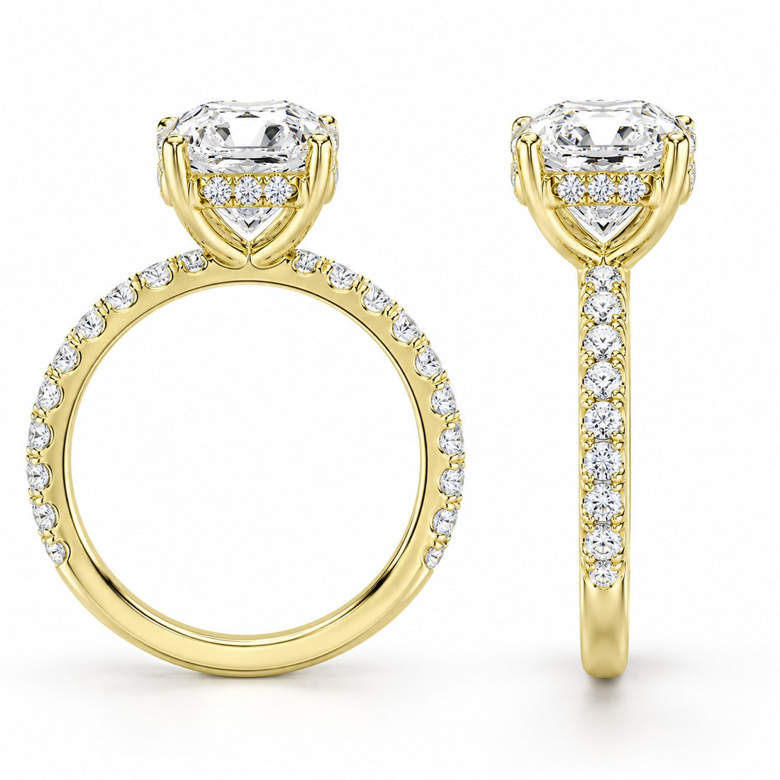 3.5ctw Certified Lab Grown Diamond Hidden Halo Engagement Ring