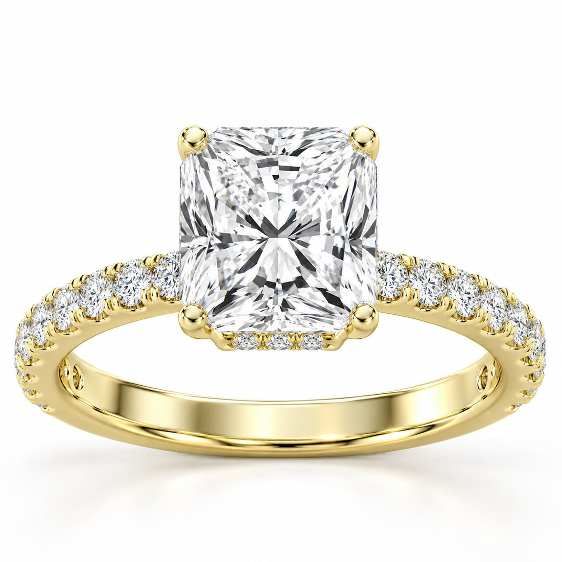3.5ctw Certified Lab Grown Diamond Hidden Halo Engagement Ring