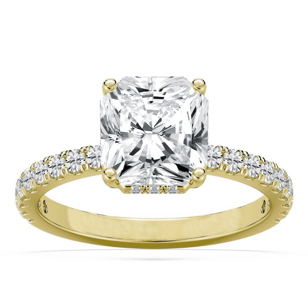 3.5ctw Certified Lab Grown Diamond Hidden Halo Engagement Ring