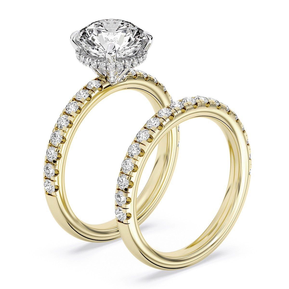 100 Facets 2.64ctw Certified Lab Grown Diamond Hidden Halo Engagement Ring