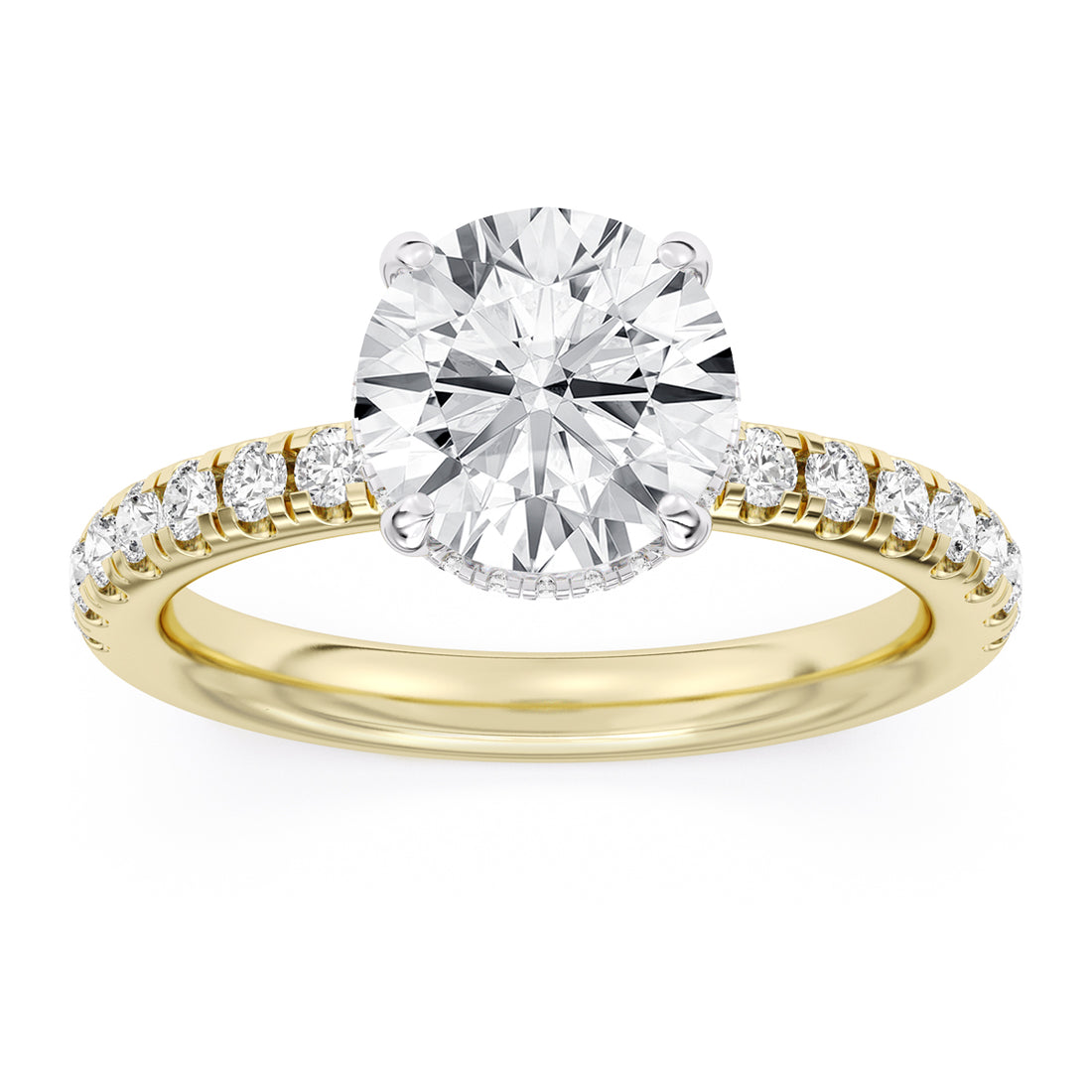 100 Facets 2.64ctw Certified Lab Grown Diamond Hidden Halo Engagement Ring