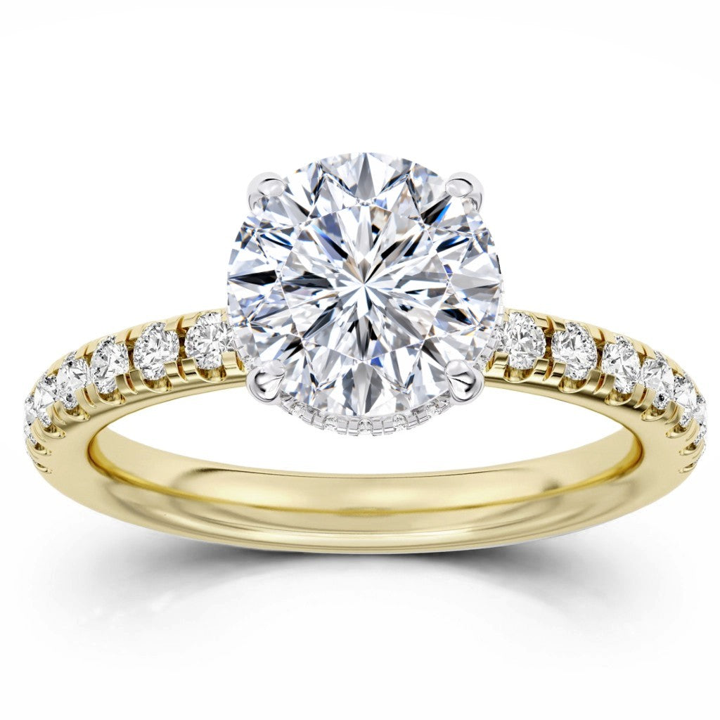 100 Facets 2.64ctw Certified Lab Grown Diamond Hidden Halo Engagement Ring