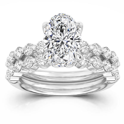 100 Facets 3.40ctw Certified Lab Grown Diamond Engagement Ring