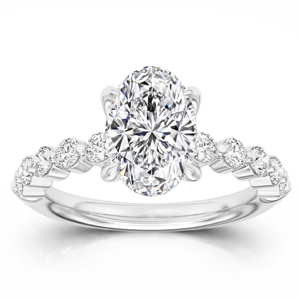 100 Facets 3.40ctw Certified Lab Grown Diamond Engagement Ring