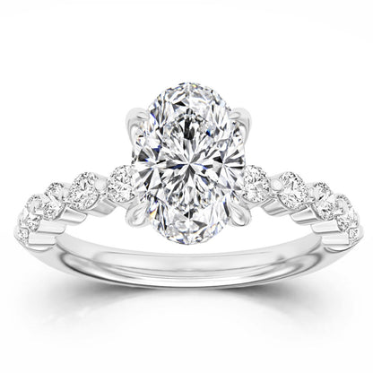 100 Facets 3.40ctw Certified Lab Grown Diamond Engagement Ring