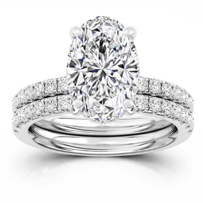 100 Facets 3.58ctw Certified Lab Grown Diamond Hidden Halo Engagement Ring