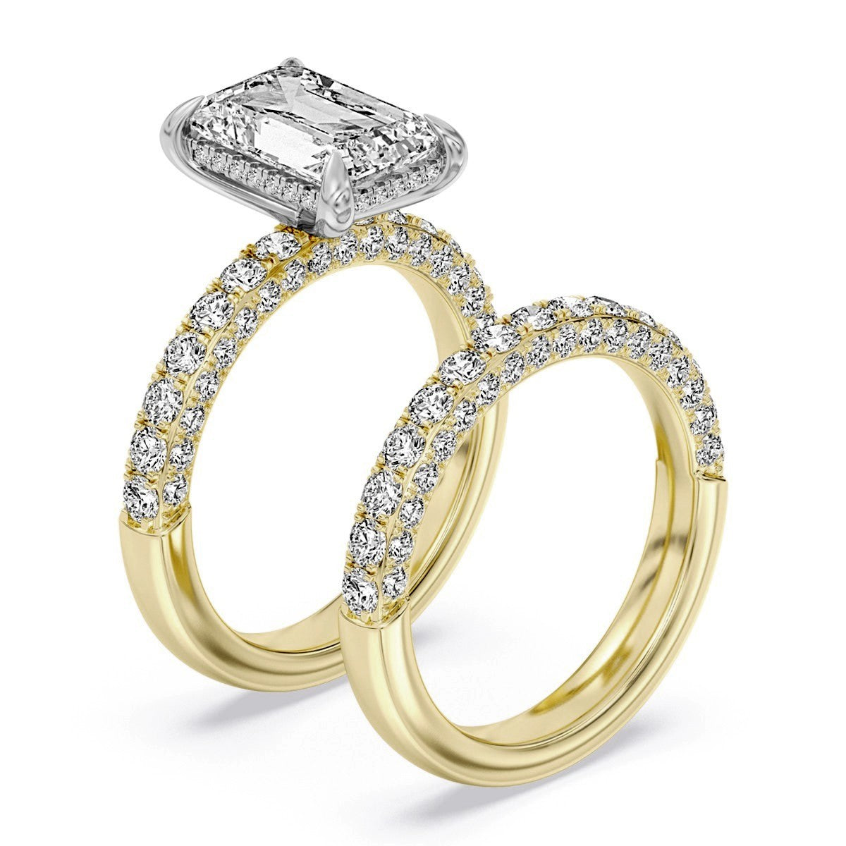 100 Facets 3.96ctw Certified Lab Grown Diamond Hidden Halo Engagement Ring