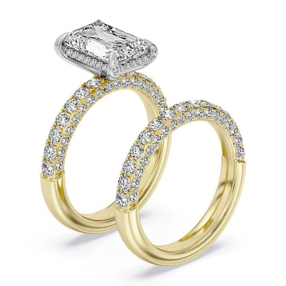 100 Facets 3.96ctw Certified Lab Grown Diamond Hidden Halo Engagement Ring