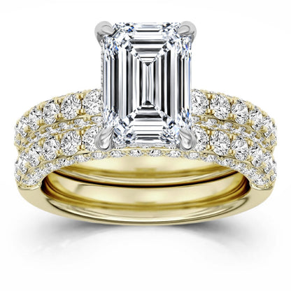 100 Facets 3.96ctw Certified Lab Grown Diamond Hidden Halo Engagement Ring