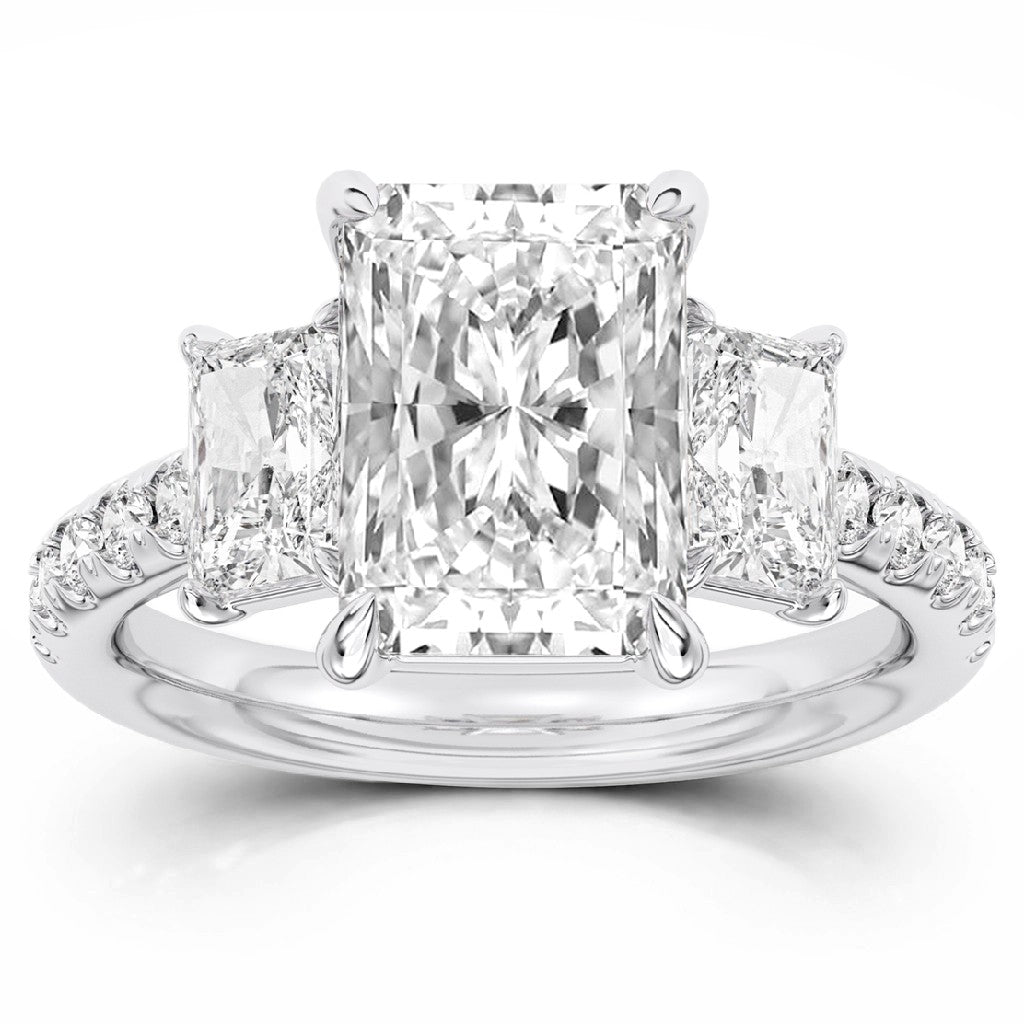 100 Facets 4.62ctw Certified  Lab Grown Diamond Engagement Ring