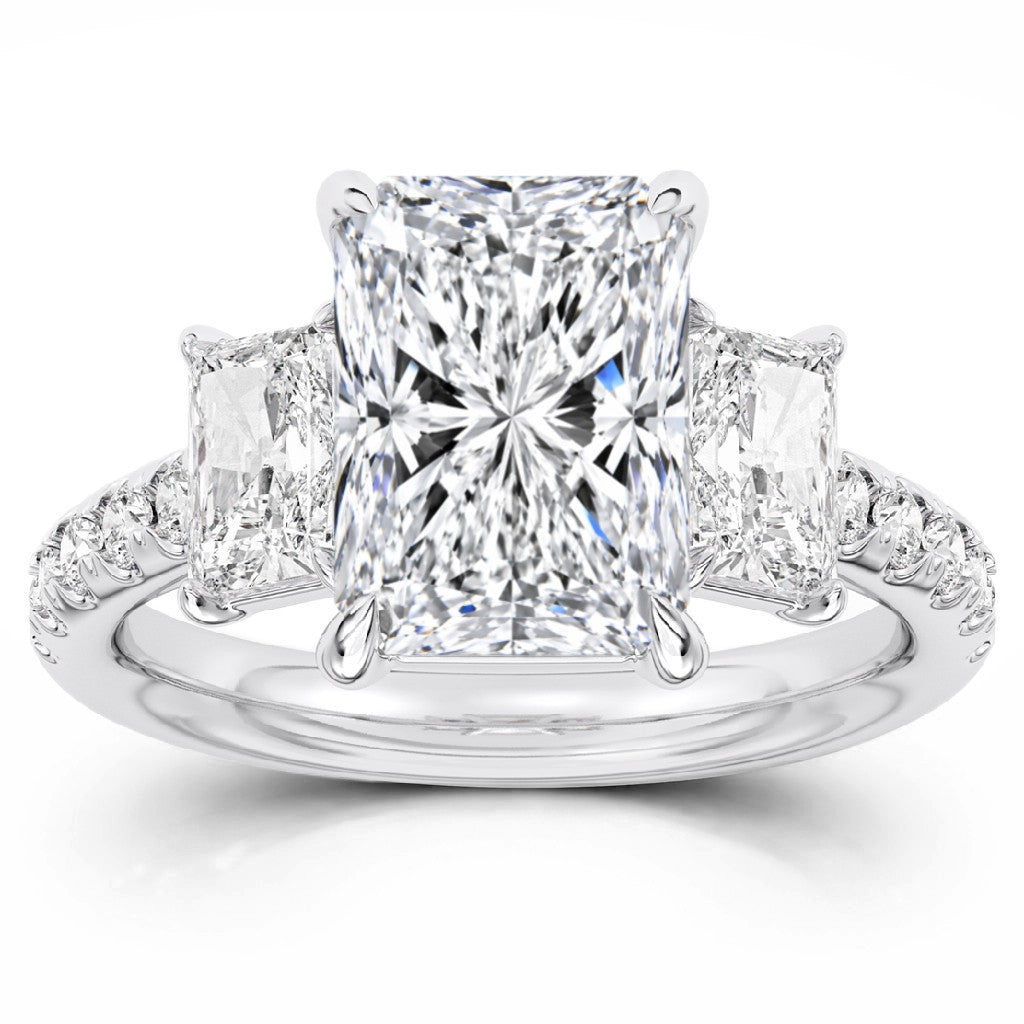 100 Facets 4.62ctw Certified  Lab Grown Diamond Engagement Ring