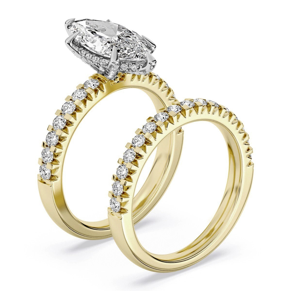 100 Facets 3.19ctw Certified Lab Grown Diamond Hidden Halo Engagement Ring
